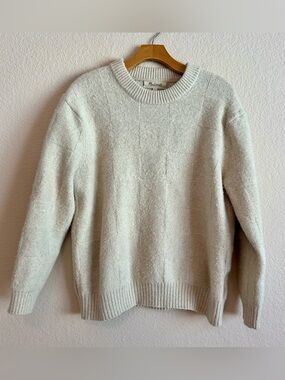 Madewell Checkered Imprint Sweater Crewneck Men’s Size L Beige Soft Wool Blend